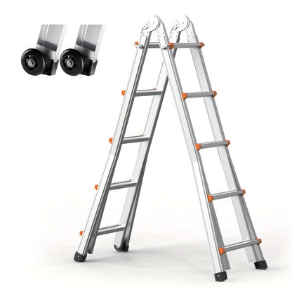 Telescoping Ladder A Frame, 114.17/157.48/200.79/inch Compact Aluminum Extension Ladder