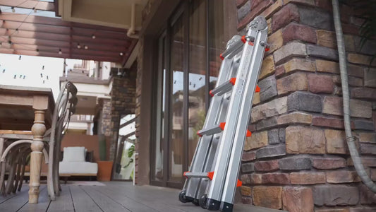Telescoping Ladder A Frame, 114.17/157.48/200.79/inch Compact Aluminum Extension Ladder